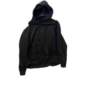 Heavy Weight Thick Black Pullover Hoodie Mens Large